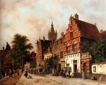 Adrianus Eversen : A View In Delft